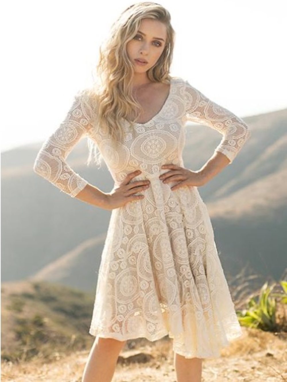 NWT Joyfolie Emily Dress in Cream - Picture 2 of 7